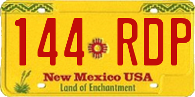 NM license plate 144RDP
