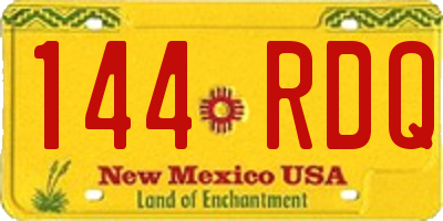 NM license plate 144RDQ