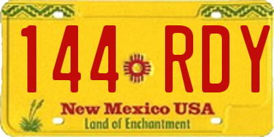 NM license plate 144RDY