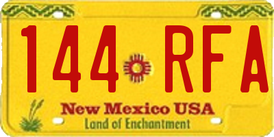 NM license plate 144RFA