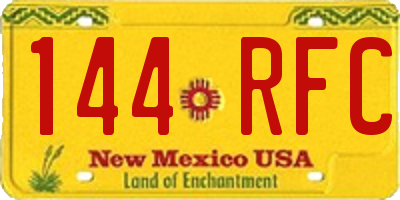 NM license plate 144RFC