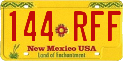 NM license plate 144RFF