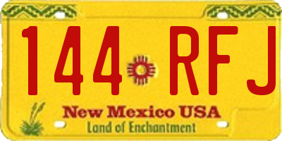 NM license plate 144RFJ