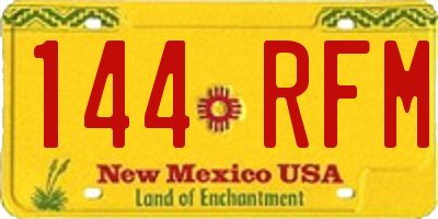 NM license plate 144RFM