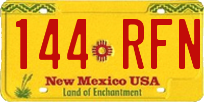 NM license plate 144RFN