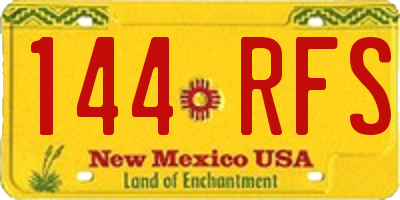 NM license plate 144RFS