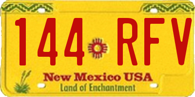 NM license plate 144RFV