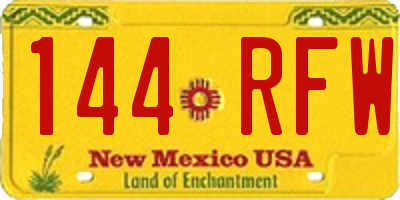 NM license plate 144RFW