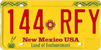 NM license plate 144RFY