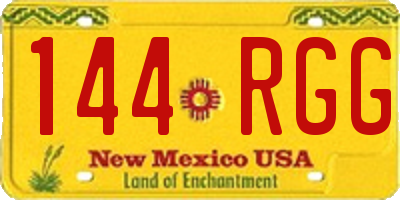 NM license plate 144RGG
