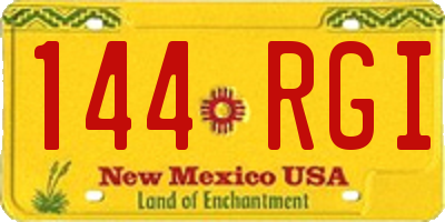 NM license plate 144RGI