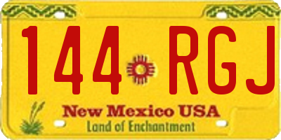 NM license plate 144RGJ