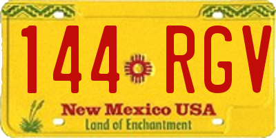 NM license plate 144RGV