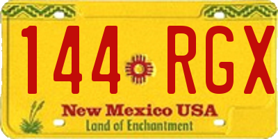 NM license plate 144RGX