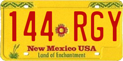 NM license plate 144RGY