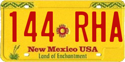 NM license plate 144RHA