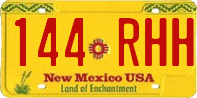 NM license plate 144RHH
