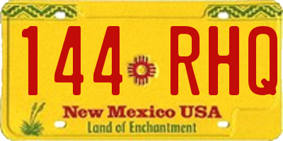 NM license plate 144RHQ