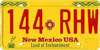 NM license plate 144RHW