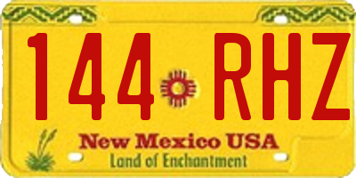 NM license plate 144RHZ