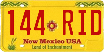 NM license plate 144RID