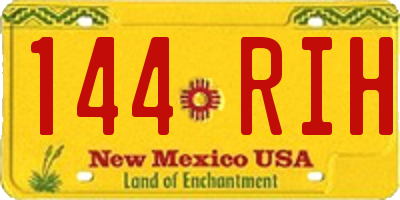 NM license plate 144RIH