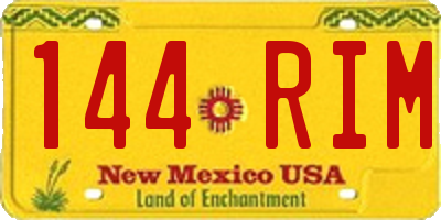 NM license plate 144RIM