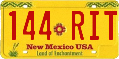 NM license plate 144RIT