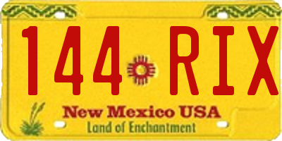 NM license plate 144RIX
