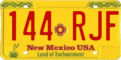 NM license plate 144RJF