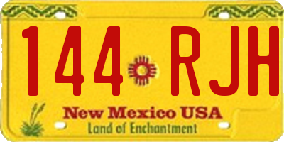 NM license plate 144RJH