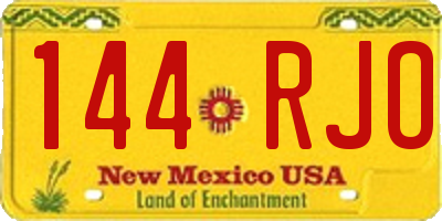 NM license plate 144RJO