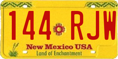 NM license plate 144RJW