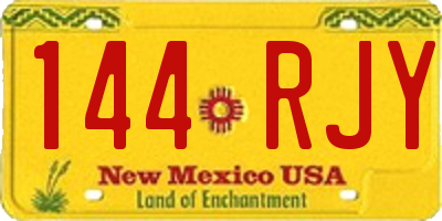 NM license plate 144RJY