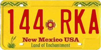 NM license plate 144RKA