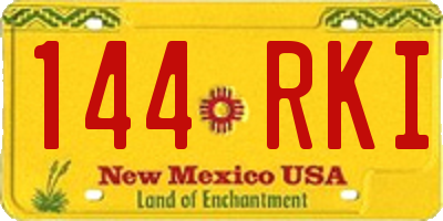 NM license plate 144RKI
