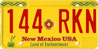 NM license plate 144RKN