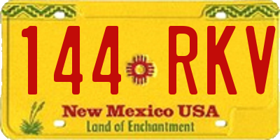 NM license plate 144RKV