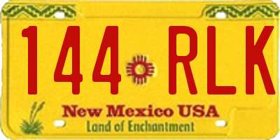 NM license plate 144RLK