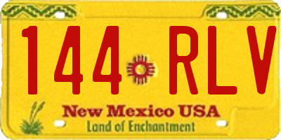NM license plate 144RLV