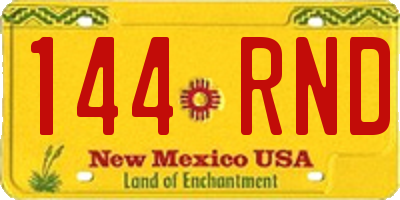 NM license plate 144RND