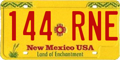 NM license plate 144RNE