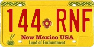 NM license plate 144RNF
