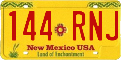 NM license plate 144RNJ
