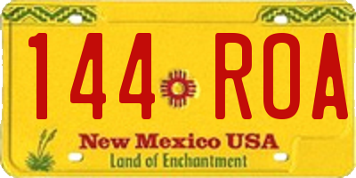 NM license plate 144ROA