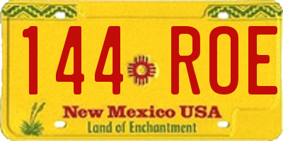 NM license plate 144ROE