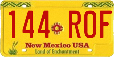 NM license plate 144ROF
