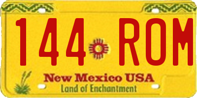 NM license plate 144ROM