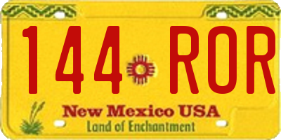NM license plate 144ROR