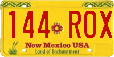 NM license plate 144ROX